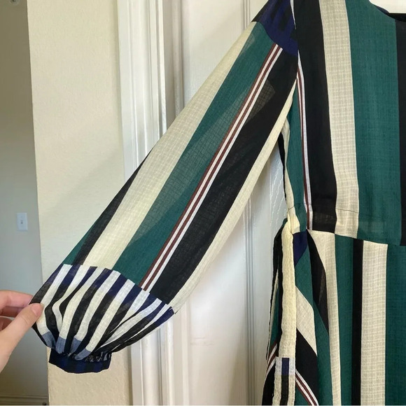 ANTHROPOLOGIE Sunday In Brooklyn Leger Dress Striped Fit & Flare Size Small - Picture 7 of 8